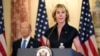 U.S. Ambassador to the United Nations Kelly Craft speaks during a news conference to announce the Trump administration's restoration of sanctions on Iran, Sept. 21, 2020, at the U.S. State Department in Washington.