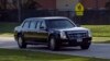 FILE - The limousine carrying President Donald Trump leaves the Trump International Golf Club in West Palm Beach, Fla., Feb. 11, 2017. 