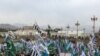 Supporters of religious parties rally against government allowing NATO to resume shipping supplies through the country to its troops in neighboring Afghanistan, near the Parliament in Islamabad, Pakistan, March 27, 2011.