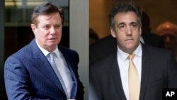 Paul Manafort (dir) ex director de campanha de Trump, Michael Cohen (dir) ex advogado pessoal de Donald Trump