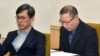 지난 3월 북한 인민문화궁전에서 억류된 한국인 김국기 씨(왼쪽)와 최춘길 씨가 기자회견을 하고 있다.