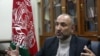 FILE - Afghan National Security Adviser Hanif Atmar speaks with The Associated Press, in Kabul, Afghanistan, Oct. 24, 2015.