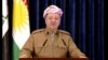 A still image taken from a video shows Kurdish President Masoud Barzani giving a televised speech in Erbil, Iraq, Oct. 29, 2017. 