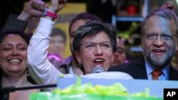 Claudia López, exsenadora y excandidata a la vicepresidencia de Colombia, obtuvo alrededor del 35% de los votos para la alcaldía de Bogotá, el domingo 27 de octubre de 2019.