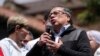 El presidente Gustavo Petro habla ante sus simparizantes en Bogotá, Colombia, el 7 de junio de 2023.