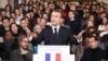 France's President Emmanuel Macron unveils his strategy to promote French as part of the International Francophonie Day before members of the French Academy and other guests at the French Institute, March 20, 2018.