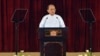 Burmese President Thein Sein delivers a speech at the President house in Naypyitaw, Burma, December 26, 2012.