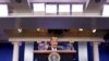 El presidente Donald Trump se dirige a los periodistas durante una rueda de prensa en la Casa Blanca, el 22 de julio de 2020.
