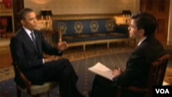Corc Stefanopolus prezident Obama ilə müsahibə keçirir