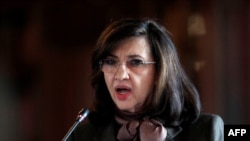 Foto de archivo de la excanciller Claudia Blum, quien renunció al cargo como ministra de relaciones exteriores de Colombia, esta semana.