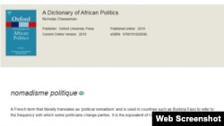 An entry in the Dictionary of African Politics.