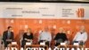 Učesnici konferencije "Rastrašivanje": Jovanka Matić, Rodoljub Šabić, Sandra Petrušić, Miroslav Hadžić (Foto: Beogradski centar za bezbednosnu politiku)