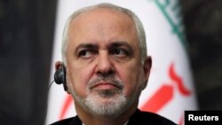 El ministro de Relaciones Exteriores, Mohammad Javad Zarif, en conferencia de prensa en Moscú, el 8 de mayo de 2019.