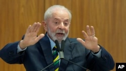 El presidente de Brasil, Luiz Inácio Lula Da Silva, durante una conferencia de prensa en el Palacio de Planalto, el 28 de marzo de 2024.
