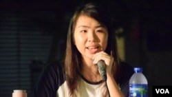 香港大學學生會會長孫曉嵐 (美國之音湯惠芸拍攝)