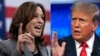 La vicepresidenta estadounidense y candidata presidencial demócrata Kamala Harris habla el 26 de marzo de 2024 en Raleigh, Carolina del Norte; y el expresidente estadounidense y candidato presidencial republicano Donald Trump habla en Atlanta, Georgia, el 27 de junio de 2024.