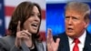 Ảnh phối hợp: Ứng cử viên tổng thống của đảng Cộng hòa Donald Trump, phải, và đối thủ bên đảng Dân chủ Kamala Harris.