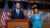 House Intelligence Committee Chairman Adam Schiff, D-Calif., speaks at a news conference with Speaker of the House Nancy Pelosi, D-Calif., at the Capitol in Washington, Oct. 2, 2019.