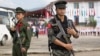 ကချင်ပြည်နယ် မိုင်ဂျာယန်မြို့မှာ လုံခြုံရေးယူနေတဲ့ ကချင်လွတ်မြောက်ရေးတပ်မတော် (KIA) စစ်သားများ (ယခင်ပုံဟောင်း)