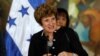 FILE - United Nation Deputy High Commissioner for Human Rights Kate Gilmore during a news conference at the presidential palace in Tegucigalpa, Honduras, Nov. 23, 2016. 