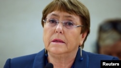La alta comisionada de las Naciones Unidas en una imagen de archivo del 27 de febrero de 2020 en una sesión del Consejo de Derechos Humanos en Ginebra (Suiza).