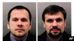 Alexander Petrov, izquierda y Rusian Boshirov son los dos hombres rusos identificados por el gobierno de Gran Bretaña como los responsables del envenenamiento del exespía ruso Sergei Skripal y su hija.