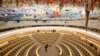 FILE - The renovated Room XX is pictured after the unveiling ceremony at the European headquarters of the United Nations in Geneva, Nov. 18, 2008.