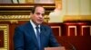 FILE - This photo provided by Egypt’s presidency media office, Egyptian President Abdel-Fattah el-Sissi addresses the chamber after he was sworn in for a second four-year term on June 2, 2018 in Cairo. 