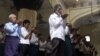 Myanmar Muslims pray at a mosque 