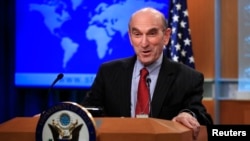 El enviado especial del departamento de Estado para Venezuela, Elliott Abrams, se mostró optimista el martes 19 de marzo de 2019 respecto al diálogo con Rusia sobre Venezuela, pero admitió que no se ponen de acuerdo respecto al presidente en disputa Nicolás Maduro.