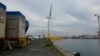 Floatgen turbine at Saint Nazaire's port, France. (VOA / L. Bryant) 