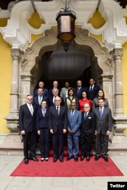 Los cancilleres de América que participaron en Lima en la reunión para tratar la crisis en Venezuela. Agosto 8, 2017. Foto: Cancillería de Perú.