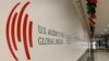 FILE - The U.S. Agency for Global Media logo at Voice of America, in Washington, D.C., Nov. 22, 2019. (VOA)