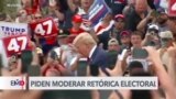 Demócratas y republicanos piden moderar retórica electoral en EEUU