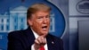 President Donald Trump speaks about the coronavirus in the James Brady Press Briefing Room at the White House, April 13, 2020, in Washington.