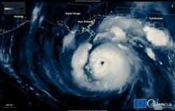 Imagen satelital del huracán Ida en el Golfo de México, el 30 de agosto de 2021.