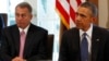 FILE - Republican Speaker of the House John Boehner (L) is seen sitting next to President Barack Obama at a meeting at the White House in Washington.
