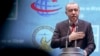 Turkey's President Recep Tayyip Erdogan speaks as he inaugurates a new aviation hub in Istanbul, Oct. 29, 2018.
