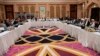 Special Envoy of the Qatar FM for Counterterrorism and Mediation, Mutlaq Bin Majid Al-Qahtanithe, U.S. Special Envy for Afghanistan, Zalmay Khalilzad, and Deputy Commander of the Taliban Movement for Political Affairs, Mulla Abdul Ghani Berader, hold talks in Doha, Feb. 25, 2019.