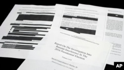 La versión redacta del reporte de más de 400 páginas divulgado por el fiscal general William Barr el jueves 18 de abril.