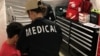 FILE - A medical clinic at the Tornillo facility, a shelter for children of detained migrants, is seen in this photo provided by the U.S. Department of Health and Human Services, in Tornillo, Texas, June 14, 2018.