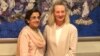U.S. Principal Deputy Assistant Secretary for South and Central Asia Alice Wells meets with Pakistan Foreign Secretary Tehmina Janjua in Islamabad, July 2, 2018.