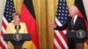Joe Biden and German Chancellor Angela Merkel attend a joint news conference