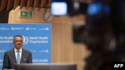 Tedros Adhanom Ghebreyesus, director de la OMS, durante la apertura de la reunión de la Asamblea Mundial de la Salud.