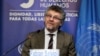 Fabián Salvioli, relator especial de la ONU sobre la promoción de la verdad, durante una rueda de prensa en Bogotá, el 29 de septiembre de 2023.