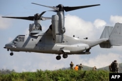 helicóptero V-22 Osprey del ejército estadounidense que tiene un valor aproximado de 70 millones de dólares.