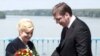 Predsednica Hrvatske Kolinda Grabar-Kitarović i Premijer Srbije Aleksandar Vučić prilikom susreta u Dalju, 20. juna 2016.