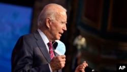 President-elect Joe Biden speaks about jobs at The Queen theater, Dec. 4, 2020, in Wilmington, Del. 