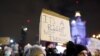 Protesters chant slogans during a demonstration in Istanbul, March 27, 2021 against Turkey's withdrawal from Istanbul Convention, an international accord designed to protect women from violence.