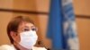 FILE - U.N. High Commissioner for Human Rights Michelle Bachelet attends a session of the Human Rights Council at the United Nations in Geneva, Switzerland, Feb. 24, 2020.
